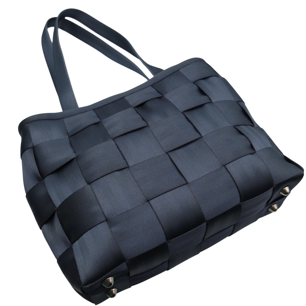 Harveys The Original Seatbelt Bag 12" Footed Navy Blue Woven Medium Tote